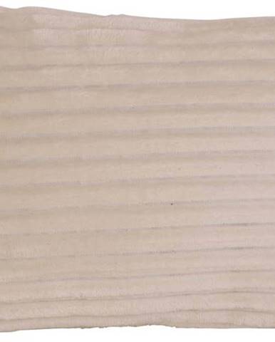 Krémový sametový polštář PT LIVING Ribbed, 50 x 30 cm
