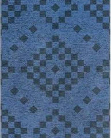 Tmavě modrý dvouvrstvý běhoun Flair Rugs MATCH Eve Trellis, 57 x 230 cm