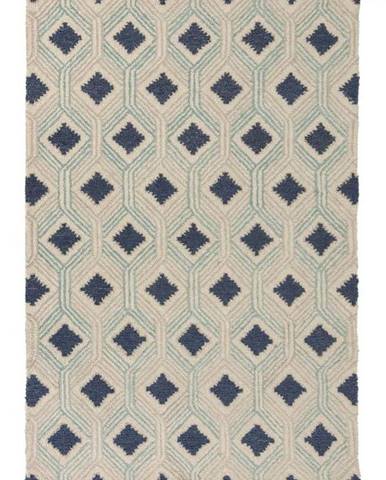Béžovo-modrý vlněný koberec Flair Rugs Marco, 160 x 230 cm