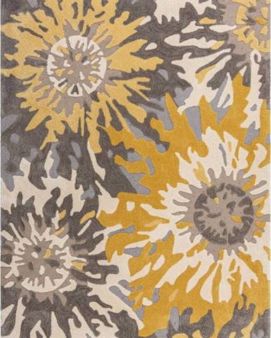 Šedo-žlutý koberec Flair Rugs Soft Floral, 160 x 230 cm