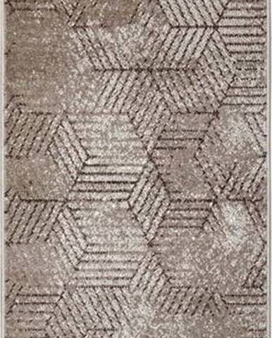 Hnědý běhoun Hanse Home Lux Polygon, 70 x 300 cm