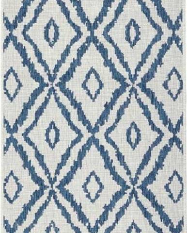 Modro-bílý venkovní koberec NORTHRUGS Rio, 80 x 350 cm