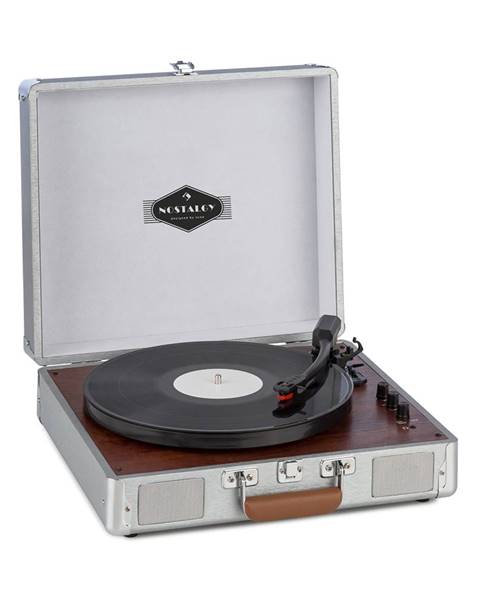 Auna Auna Billy Bob, gramofon s BT, stereo reproduktor, bluetooth, stříbrný