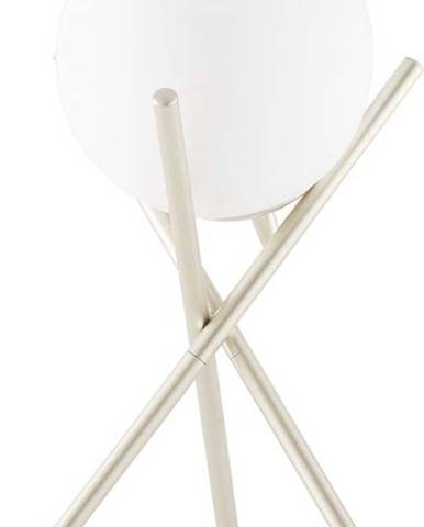 Bílá stolní lampa se skleněným stínidlem Westwing Collection Erik, výška 33 cm