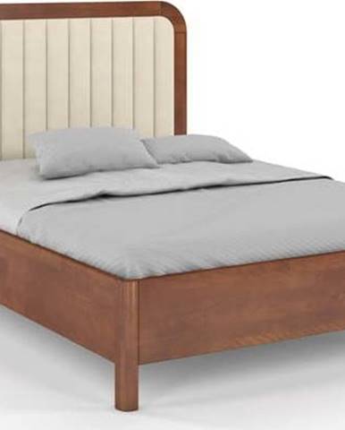 Světle hnědá dvoulůžková postel z bukového dřeva Skandica Visby Modena, 200 x 200 cm