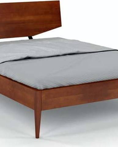 Tmavě hnědá dvoulůžková postel z bukového dřeva Skandica Sund, 140 x 200 cm