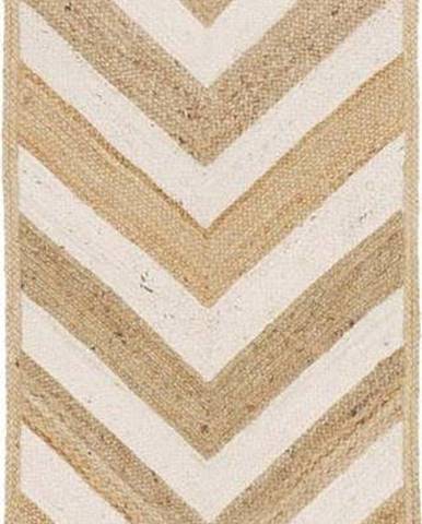 Béžový ručně tkaný jutový běhoun Westwing Collection Eckes, 80 x 250 cm