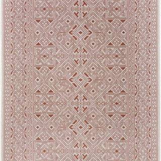 Oranžovo-béžový venkovní koberec NORTHRUGS Cuadrado, 70 x 140 cm