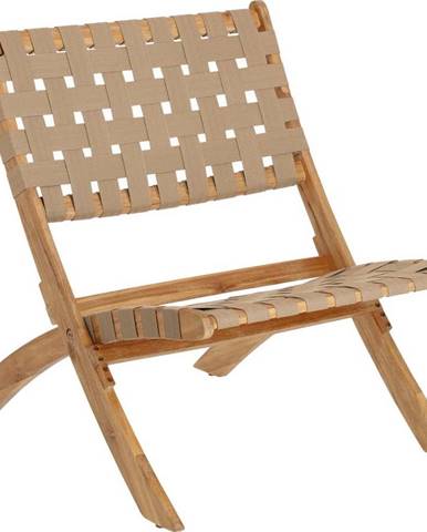 Béžová zahradní skládací židle z akáciového dřeva Kave Home Chabeli
