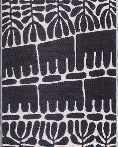 Černý oboustranný venkovní koberec z recyklovaného plastu Fab Hab Serowe Black, 120 x 180 cm