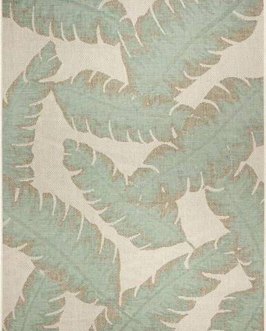 Zeleno-béžový venkovní koberec Ragami Leaf, 140 x 200 cm