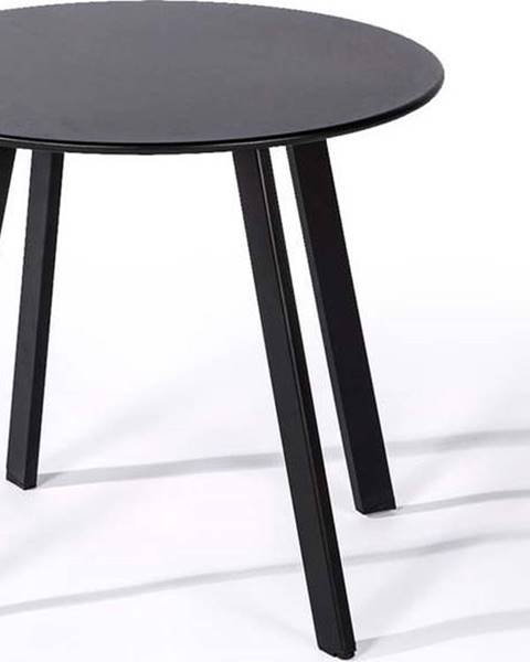Černý zahradní stůl Le Bonom Full Steel, ø 50 cm