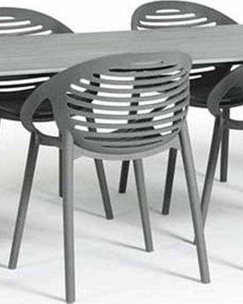 Bonami Selection Zahradní jídelní set pro 6 osob s šedou židlí Joanna a stolem Strong, 210 x 100 cm