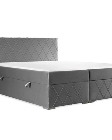 Čalouněná postel Madelyn 140x200, stříbrná,vč.matrace,topperu,ÚP