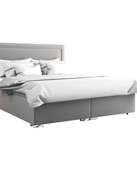 OKAY Čalouněná postel Briony 180x200, stříbrná, vč.matrace,topperu,ÚP