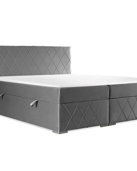 OKAY Čalouněná postel Madelyn 160x200, stříbrná,vč.matrace,topperu,ÚP