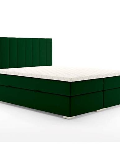 Čalouněná postel Lara 160x200, zelená, vč. matrace, topperu a ÚP