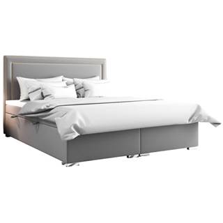 Čalouněná postel Briony 180x200, stříbrná, vč.matrace,topperu,ÚP
