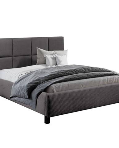 Čalouněná postel Andrea 180x200, tmavě šedá, vč. roštu