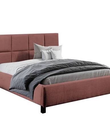 Čalouněná postel Andrea 180x200, růžová, vč. roštu