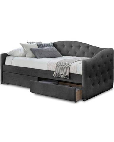 Čalouněná postel Belle 90x200, šedá, včetně roštu a ÚP