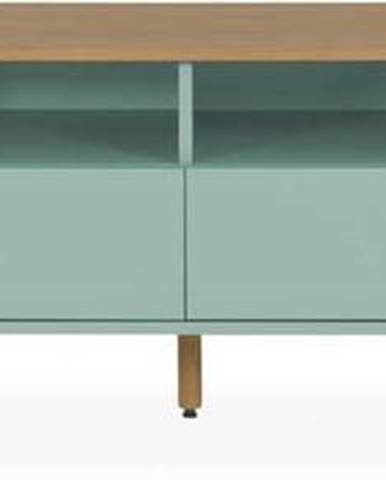 Zelený TV stolek s nohami z dubového dřeva Tenzo Dot, šířka 192 cm