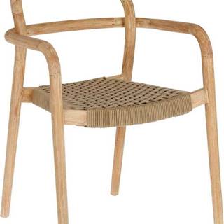 Zahradní židle z eukalyptového dřeva s béžovým výpletem Kave Home Sheryl