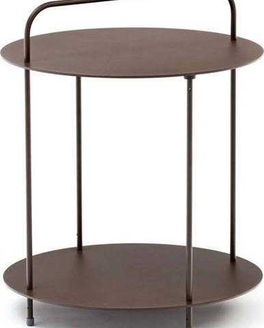 Zahradní kovový odkládací stolek v hnědé barvě Ezeis Plip, ø 45 cm