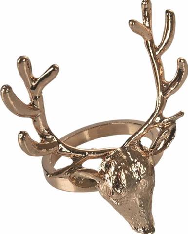 Sada 4 kovových kroužků na ubrousky ve zlaté barvě Villa d'Este Reindeer