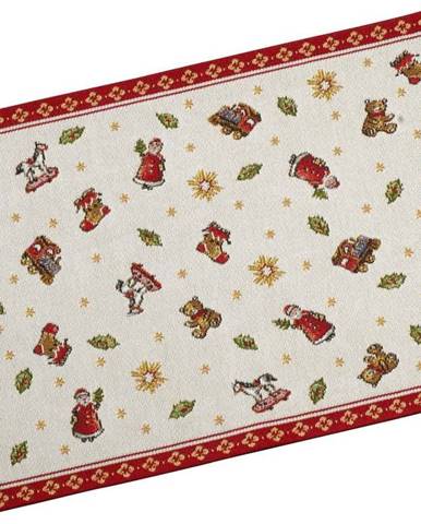 Červeno-bílé bavlněné prostírání s vánočním motivem Villeroy & Boch Toys Delight, 48 x 32 cm