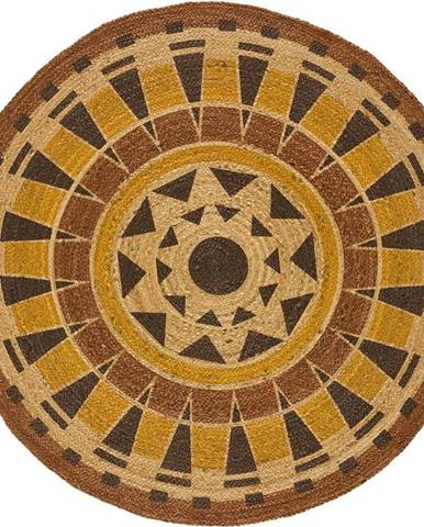 Oranžový kulatý koberec ø 120 cm Tonga - Universal