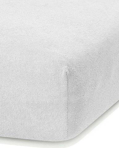 Bílé elastické prostěradlo s vysokým podílem bavlny AmeliaHome Ruby, 120/140 x 200 cm