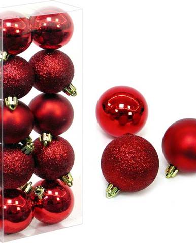 Červené vánoční ozdoby v sadě 10 ks Casa Selección Navidad, ø 5 cm