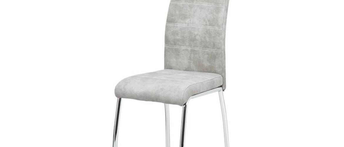 jídelní židle, látka stříbrná COWBOY / chrom HC-486 SIL3