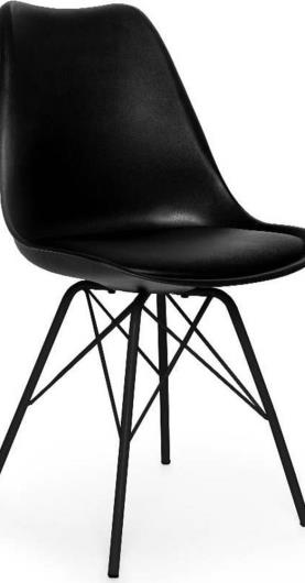 Sada 2 černých židlí s černým podnožím z kovu Bonami Essentials Eco